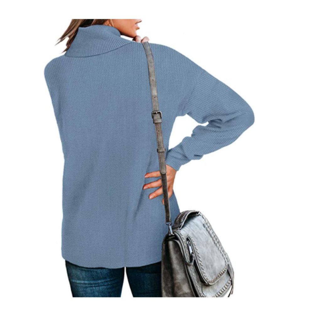 Turtleneck Oversized Pullover Loose Sweater - Picture 4 of 5